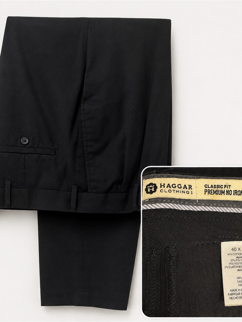 Haggar Black Men’s Dress Pants - Classic Fit